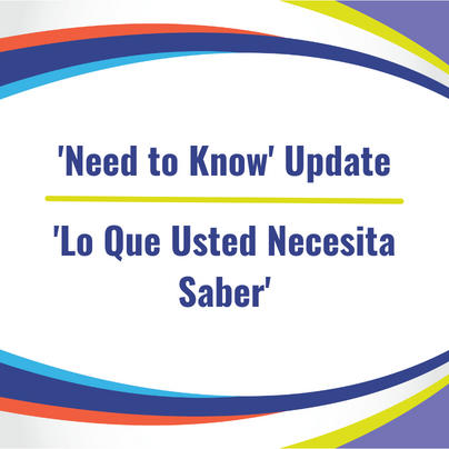  'Need to Know' Update for the Week graphic